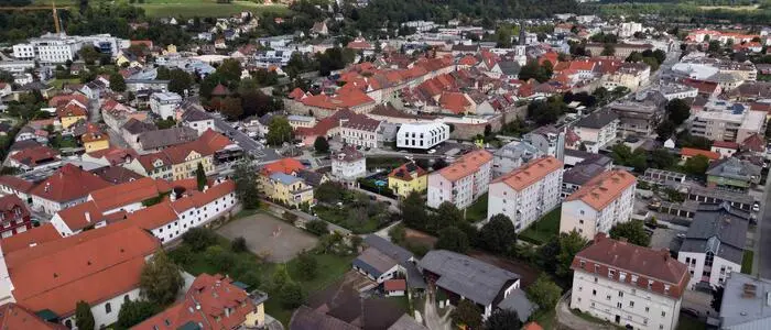 Die St. Veiter Innenstadt aus der Vogelperspektive.