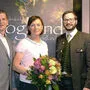 Obmann Stefan Hold mit der scheidenden Geschäftsführerin Hilde Doppelhofer und Nachfolger Thomas Hofer
