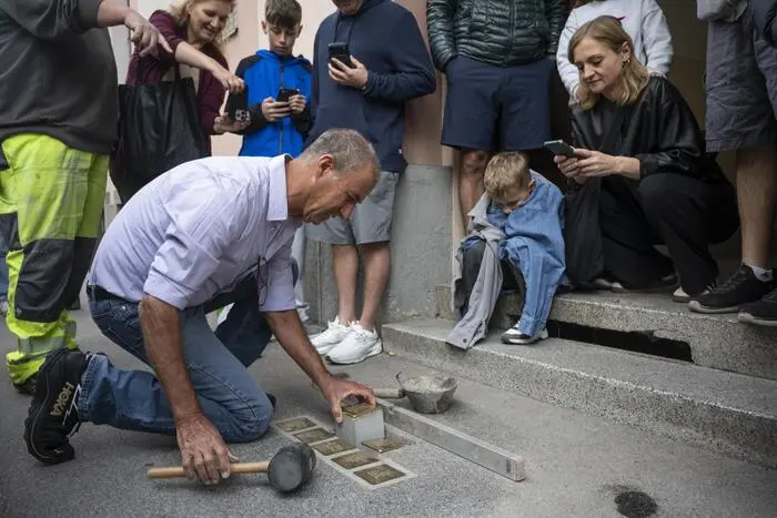 Stolperstein-Verlegung für die Familie Jagoda in der Netzgasse in Graz...