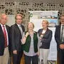 Ernst Fartek, Maximilian Jäger, Christopher Drexler, Sieglinde Mahler von der Krebs-Selbsthilfegruppe, Strahlentherapie-Leiterin Karin Kapp, Herbert Kaplans, Heinz Luschnik (von links)