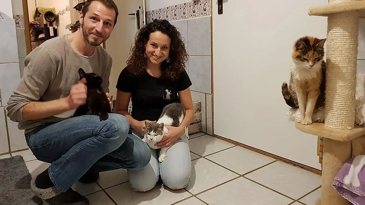 Bettina Bernadowitsch und Robert Innerlohinger leiten den Verein und das Tierheim Katzenhoffnung