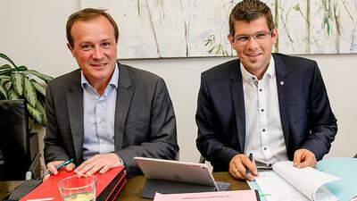 Die beiden ÖVP-Landesräte Ulrich Zafoschnig und Martin Gruber, der auch ÖVP-Chef ist