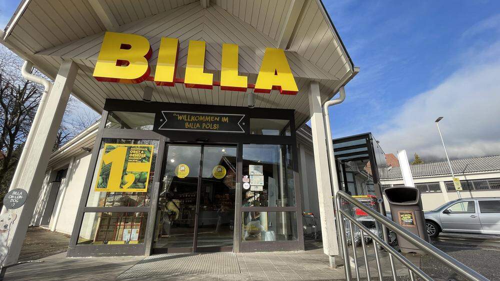 „Willkommen bei Billa Pöls“ steht am Eingang. Nach knapp 30 Jahren ist der Standort Geschichte 