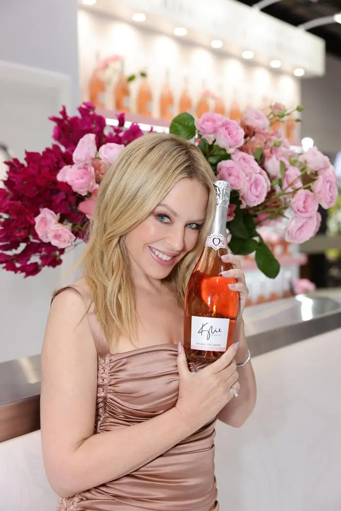 DUESSELDORF, GERMANY - MARCH 19: Kylie Minogue attends and showcases her award-winning wines at the world's biggest wine fair, ProWein on March 19, 2023 in Duesseldorf, Germany. (Photo by Andreas Rentz/Getty Images for Kylie Minogue Wines)