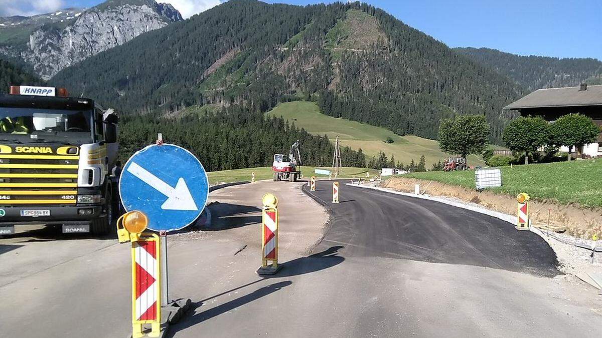 Auch an der Gailtalstraße in Kartitsch wird gearbeitet 