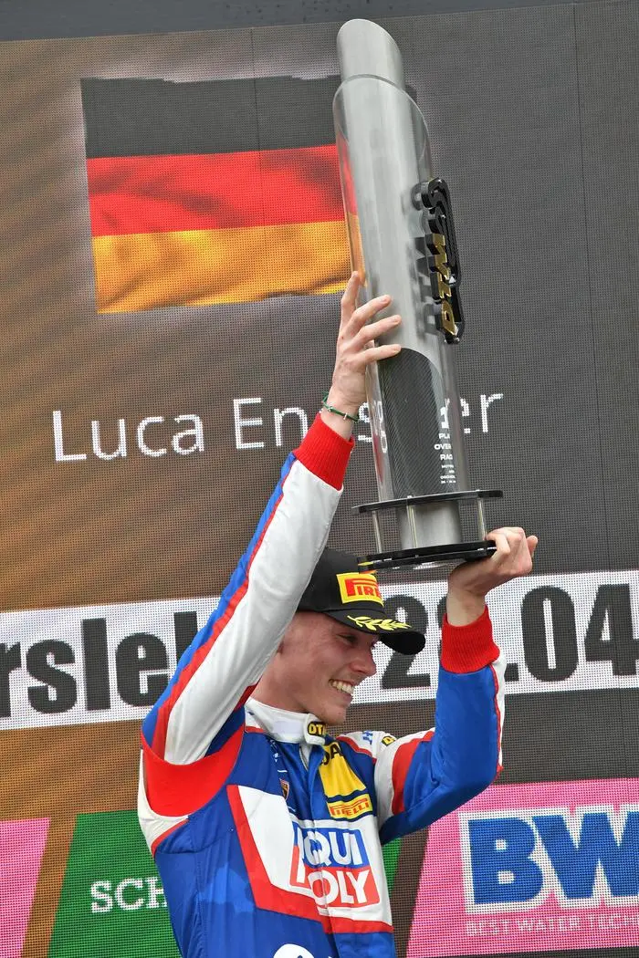 28.04.2024, xekx, Motorsport DTM Saison 2024, DTM Rennen Oschersleben emspor, Sieger, 1. Platz, Luca Engstler Lamborghini Huracan GT3 Evo II, Grasser Racing Team DFL/DFB REGULATIONS PROHIBIT ANY USE OF PHOTOGRAPHS as IMAGE SEQUENCES and/or QUASI-VIDEO Oschersleben *** 28 04 2024, xekx, Motorsport DTM season 2024, DTM race Oschersleben emspor, Winner, 1 place, Luca Engstler Lamborghini Huracan GT3 Evo II, Grasser Racing Team DFL DFB REGULATIONS PROHIBIT ANY USE OF PHOTOGRAPHS as IMAGE SEQUENCES and or QUASI VIDEO Oschersleben eel-fotografie/Eberhard Krieger