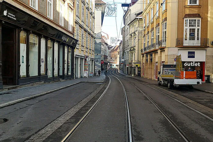 Auch in der Murgasse gibt es während des Lockdowns keine Menschenmassen mehr.