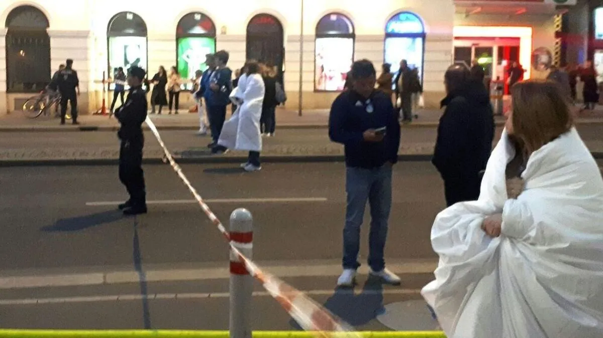 Evakuierte Hotelgäste