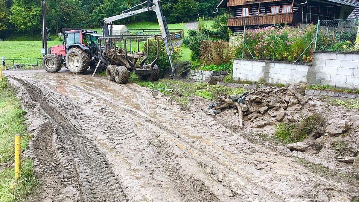 In Bodensdorf ging am Dienstag eine Mure ab