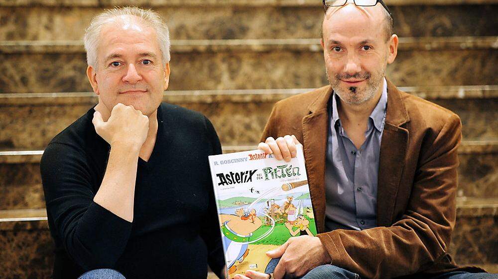 Asterix-Texter Jean-Yves Ferri /rechts) mit Zeichner Didier Conrad: mit Klischees war es einfacher