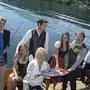 Die Hoffischer vom Millstätter See: Hotelier Ulrich Sichrowsky, Aufsichtsfischer Georg Dabernig, Carina Olsacher und Michael Reiner von der Deefischerei Brugger, Tourismus-Geschäftsführerin Maria Wilhelm, Inna und Peter Sichrowsky, Mathias und Stefanie Aniwanter sowie Marcel Collaud (von links)