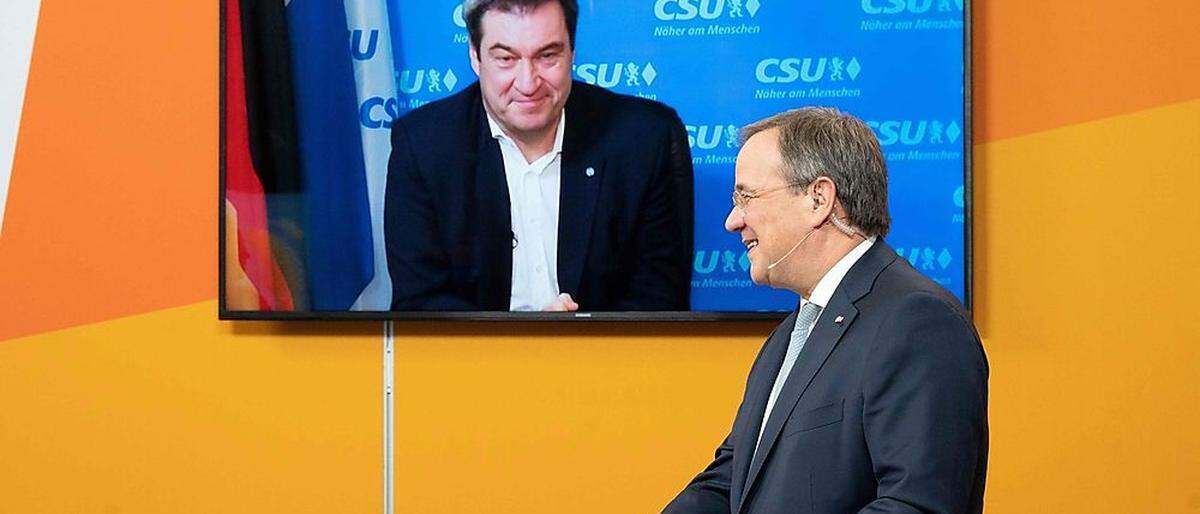 Bayerns Ministerpräsident und CSU-Chef Markus Söder und CDU-Chef Armin Laschet 