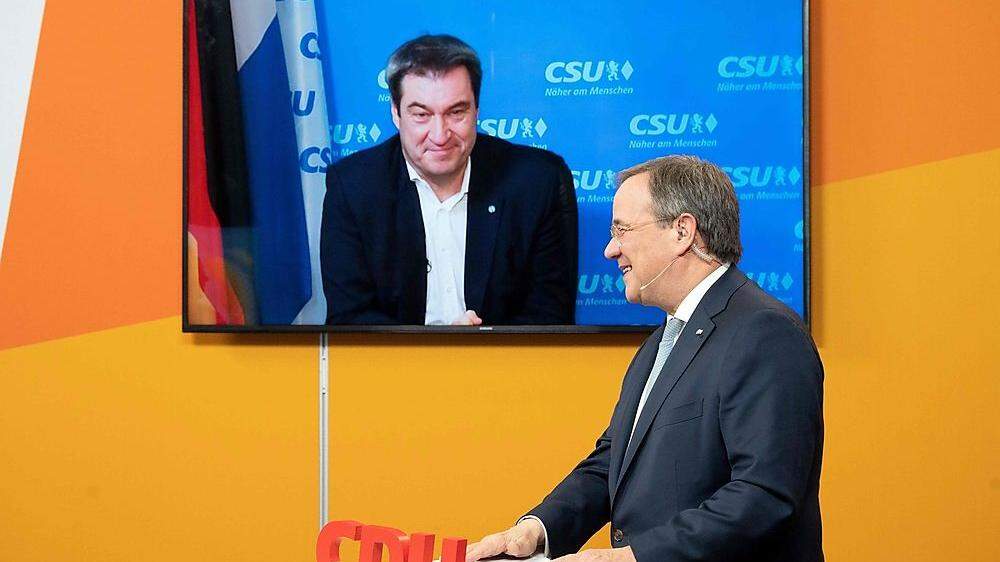 Bayerns Ministerpräsident und CSU-Chef Markus Söder und CDU-Chef Armin Laschet 
