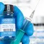 Coronavirus Vaccine bottle Corona Virus COVID-19 Covid vaccines syringe panoramic view copyspace copy space