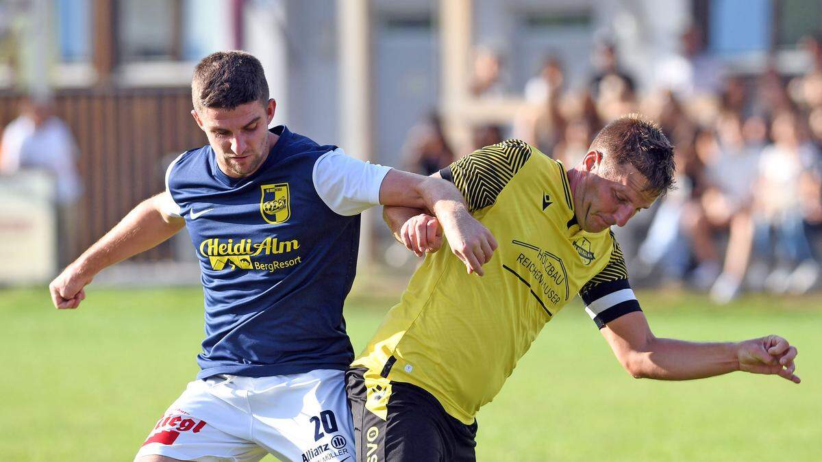 Michael Rebernig (rechts) leitete mit dem 1:0 den Sieg für Oberglan ein