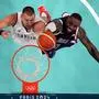 Olympics: Basketball-Men Group C - SRB-USA Jul 28, 2024 Villeneuve-d Ascq, France Serbia power forward Nikola Jokic 15 and United States guard Lebron James 6 jump for a rebound in the fourth quarter during the Paris 2024 Olympic Summer Games at Stade Pierre-Mauroy. Villeneuve-d Ascq Stade Pierre-Mauroy France, EDITORIAL USE ONLY PUBLICATIONxINxGERxSUIxAUTxONLY Copyright: xJohnxDavidxMercerx 20240728_jhp_pb5_0300