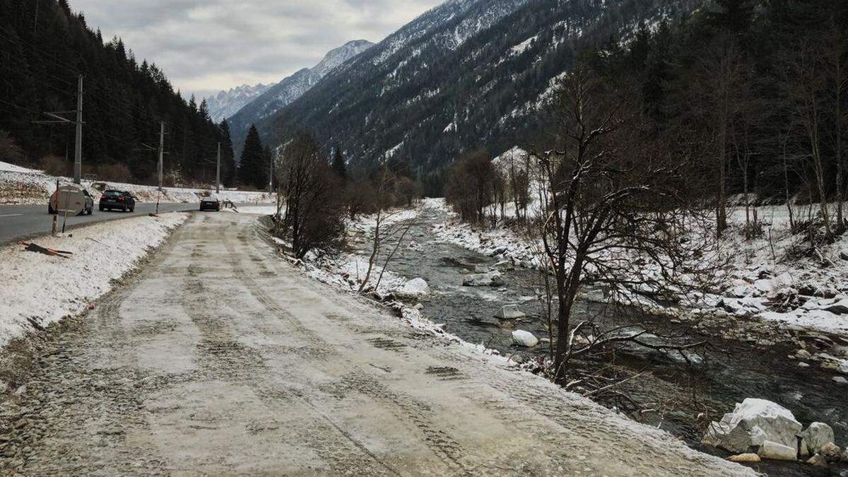 Der Uferbegleitweg an der Drau ist vorrangig für die Behebung der Unwetter-Schäden gedacht