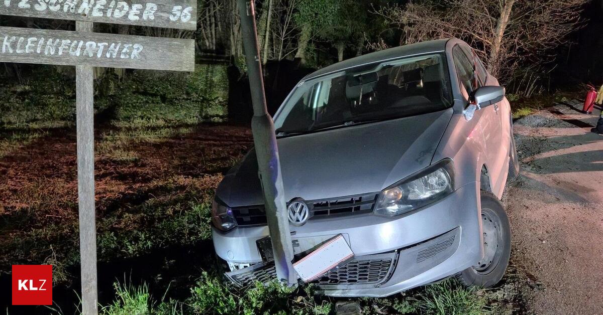 Unfall-in-Maria-Lankowitz-Pkw-prallte-gegen-eine-Stra-enlaterne
