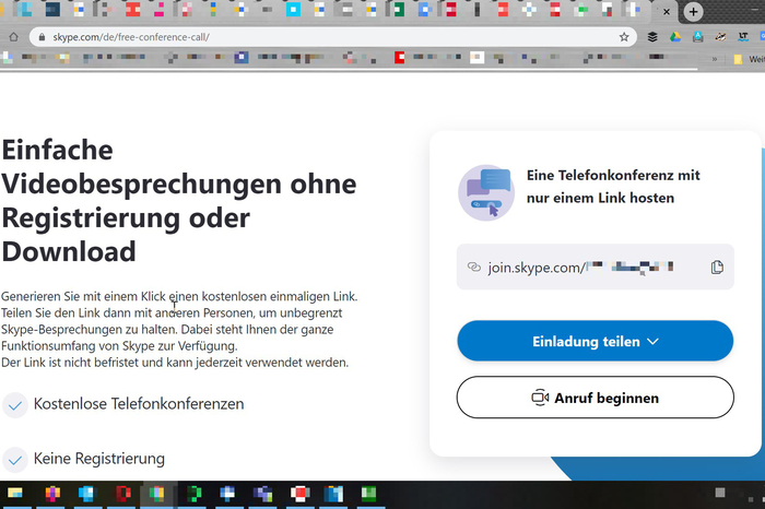 Am einfachsten Funktioniert Skype, wenn es über Microsoft Store, Play Store oder AppStore installiert wird und man sich registriert. Doch auch ohne Installation und Anmeldung sind Videoanrufe über eine Skype-Webseite sehr einfach möglich. Der Laptop benötigt dafür einen Chrome oder Edge-Browser. Außerdem muss der Zugriff auf Kamera und Mikrofon erlaubt werden. Smartphone-Nutzer benötigen immer die App - müssen sich, wenn sie über den Link teilnehmen aber nicht registrieren oder anmelden.