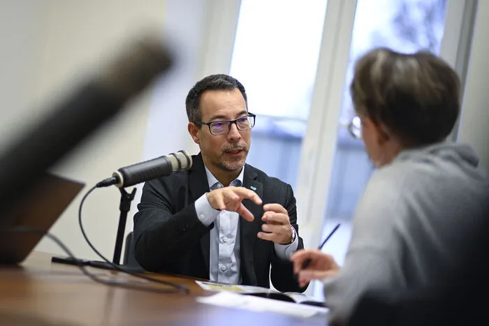 ÖVP-Clubobmann Markus Malle bei der Aufnahme der vierten Folge von "Politik mit Herz und Hirn"