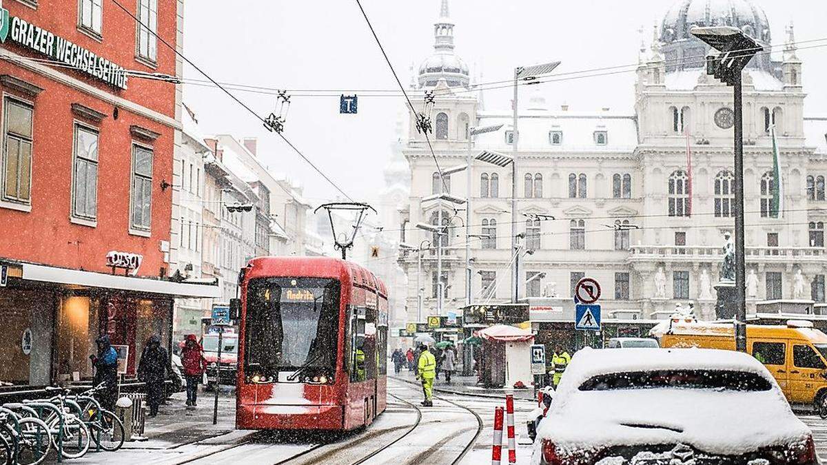 Weiße Pracht und Grazer Innenstadt - eine seltene Kombi