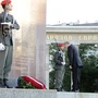 Putin legte 2014 noch einen Kranz am Siegesdenkmal der Roten Armee am Schwarzenbergplatz nieder  
