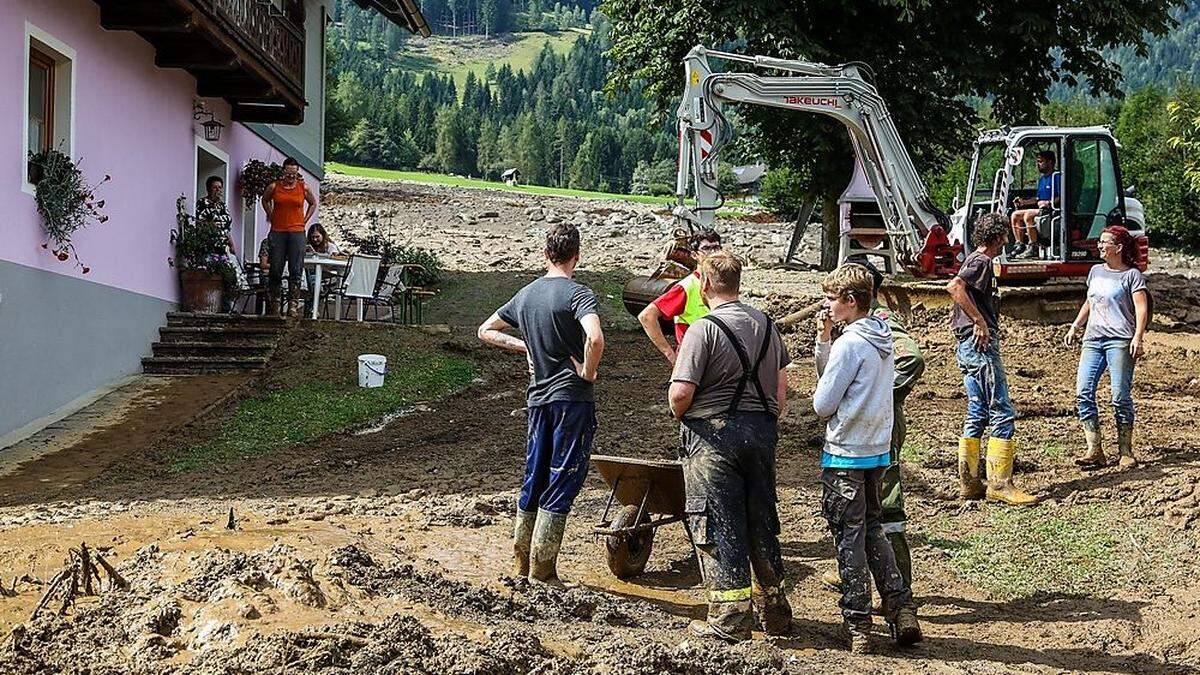 Noch immer wird in Afritz aufgeräumt