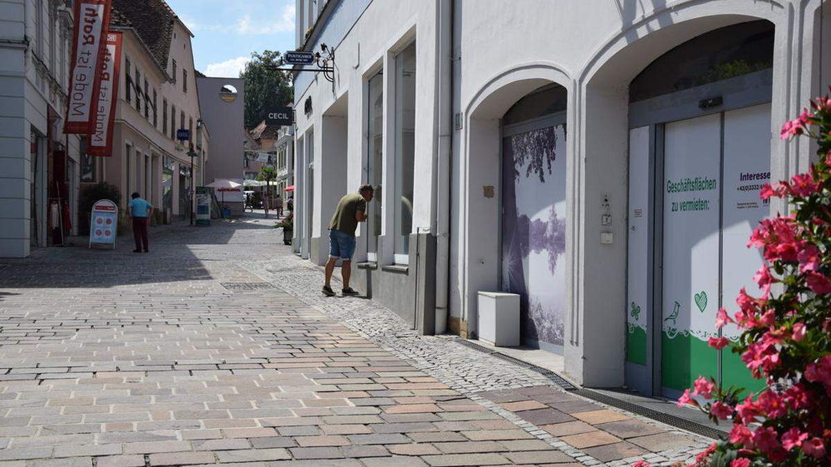 In der Wienerstraße in Hartberg sind einige Geschäftslokale zu vermieten