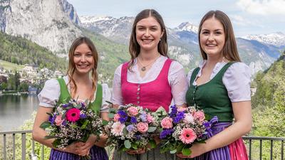 Die drei neuen Hoheiten: Claudia Walkner aus Bad Aussee, Theresa Kaiser aus Bad Goisern und Leonie Krasnitzer aus Seekirchen am Wallersee (Salzburg)