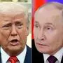 (COMBO) This combination of pictures created on March 17, 2025 shows, L-R, US President Donald Trump in the Oval Office of the White House in Washington, DC, on March 13, 2025 and Russia's President Vladimir Putin at the Kremlin in Moscow on March 13, 2025. Putin and Trump will speak by phone on March 18, 2025, as one US official expressed hope the two could agree a Ukraine ceasefire within "weeks." (Photo by Mandel NGAN and Maxim Shemetov / various sources / AFP)