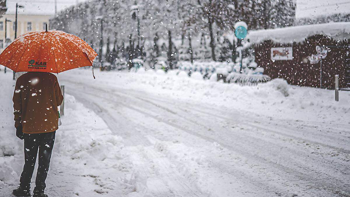 Schnee Schneefall Winter Klagenfurt Dezember 2021