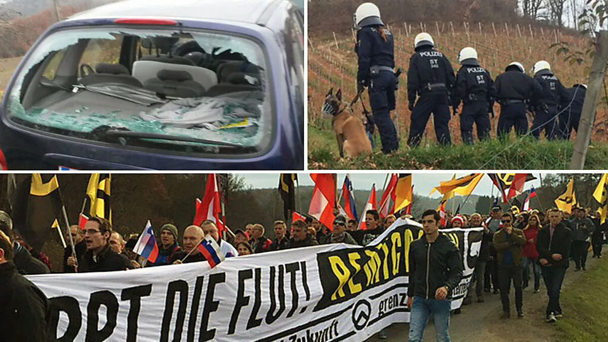 Demolierte Autos und starke Polizeipräsenz