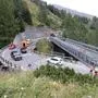 Die Behelfsbrücke wurde im vergangenen Jahr errichtet und wird nun wieder abgebaut