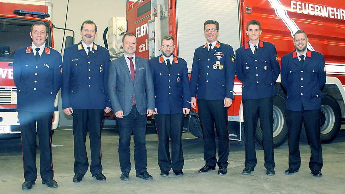 Martin Kalcher, Magnus Semmler, Christian Stückler, Stefan Kainz- Pauscha, Christoph Gerak, Elias Trinkl und Marcel Grilz (von links)