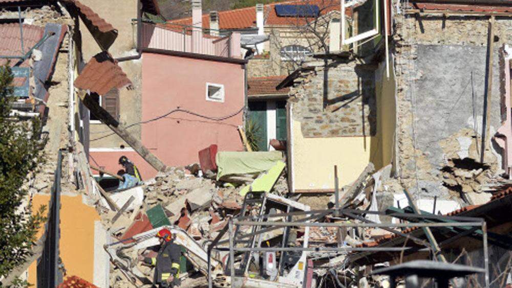 Das eingestürzte Wohnhaus in der Nähe von Savona