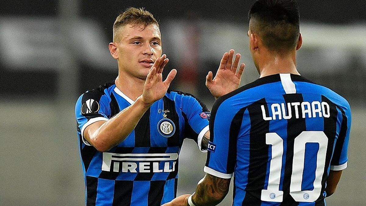 Barella (links) traf zum 1:0 für Inter