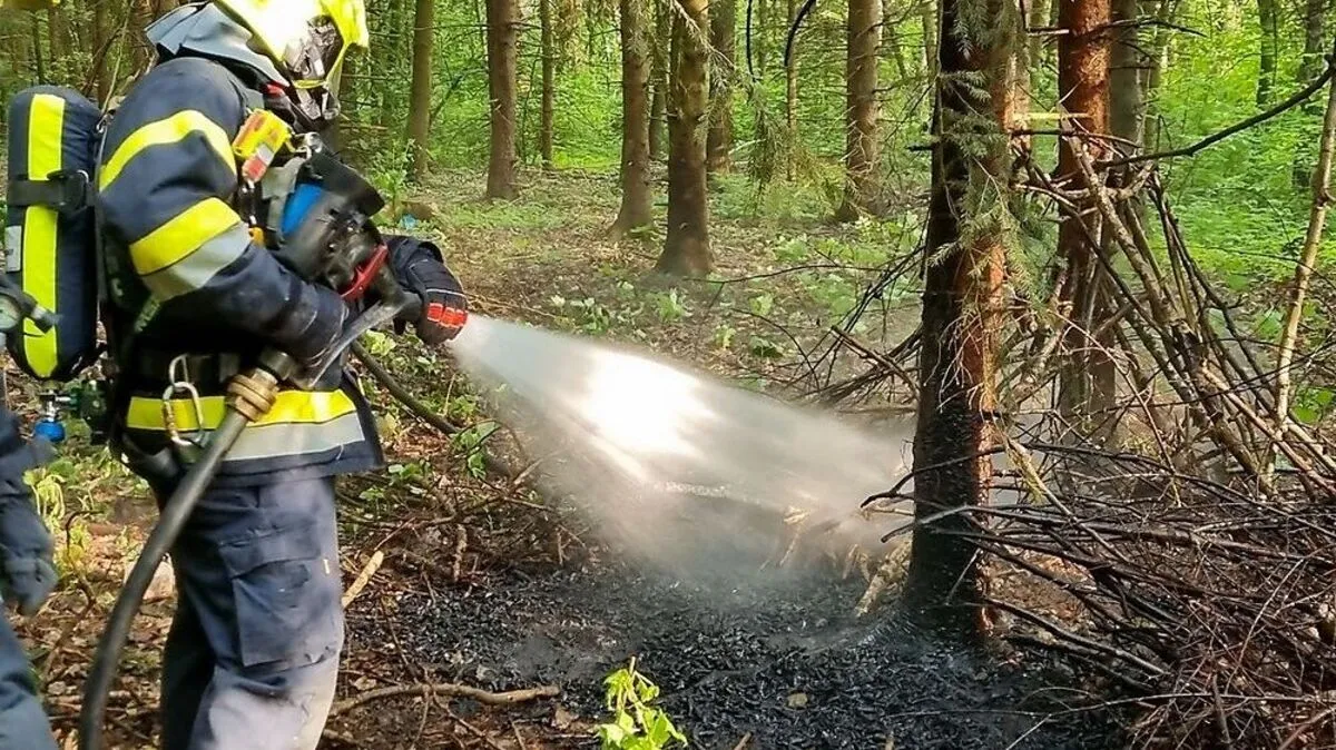 Die FF Hafendorf kümmerte sich um die Brandbekämpfung