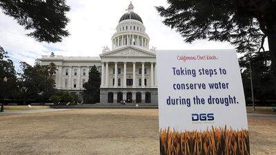 Die Trockenheit setzte auch dem Rasen vor dem Capitol in Sacramento zu