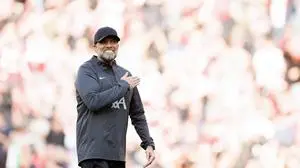 Sport Themen der Woche KW18 Sport Bilder des Tages Football - FA Premier League - Liverpool FC v Tottenham Hotspur FC LIVERPOOL, ENGLAND - Sunday, May 5, 2024: Jurgen Klopp Manager of Liverpool celebrates after the FA Premier League match between Liverpool FC and Tottenham Hotspur FC at Anfield. Photo by Ryan Brown/Propaganda LIVERPOOL Anfield MERSEYSIDE ENGLAND PUBLICATIONxNOTxINxUK Copyright: xDavidxRawcliffex P2024-05-05-Liverpool-Tottenham-3869