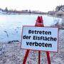 Aichwaldsee Eislaufen Eisfläche gesperrt