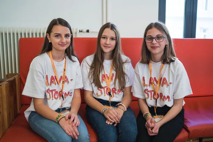 Ein Teil des Teams "Lavastorms" aus Lavamünd (Kärnten): Carina Krobath, Jasmin Prachoinig und Laura Rampitsch (alle 13), v.l.