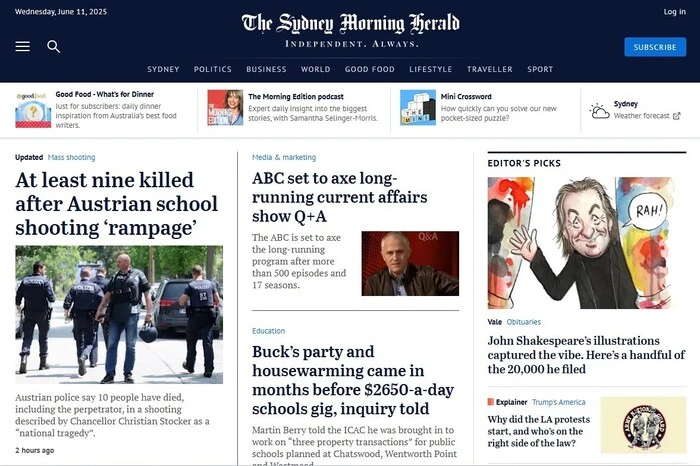 der australische „Sunday Morning Herald“