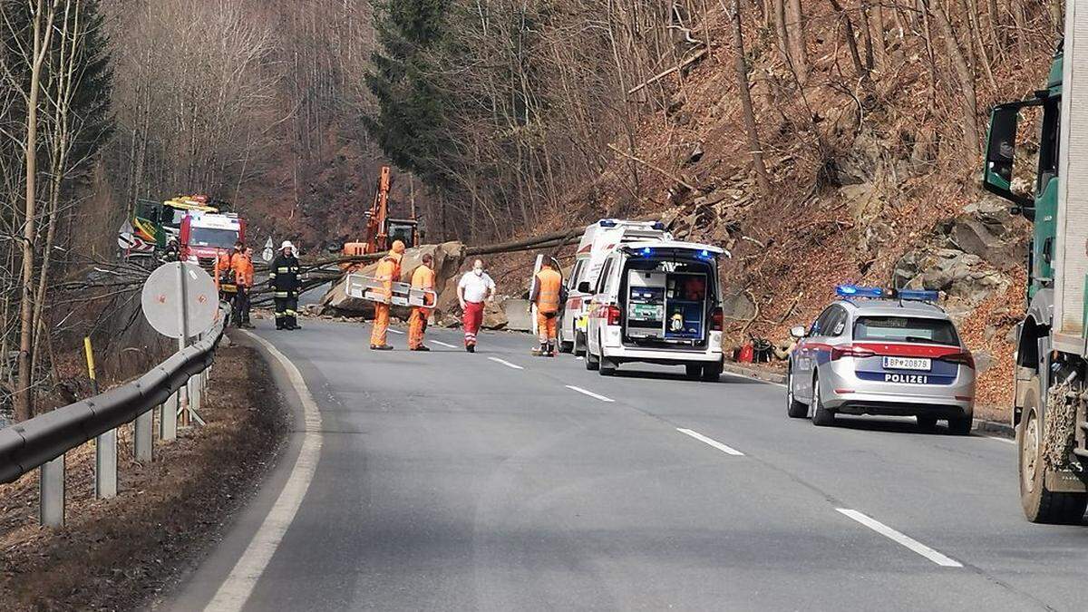 Der Unfallort an der Packer Straße im Bezirk Wolfsberg