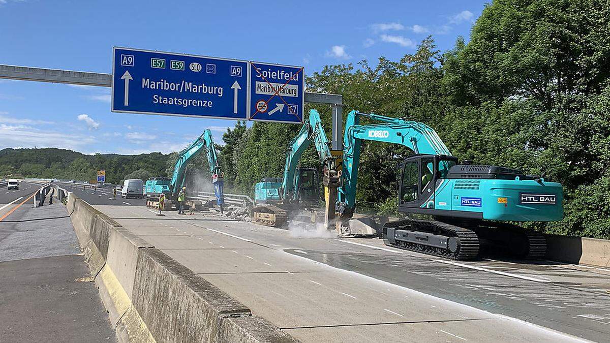 Bauarbeiten an der A9