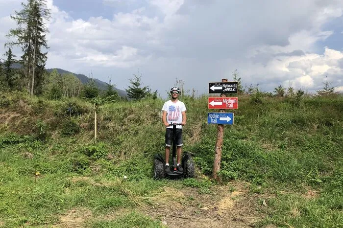 An der höchsten Stelle kann man sich für einen der drei Trails entscheiden