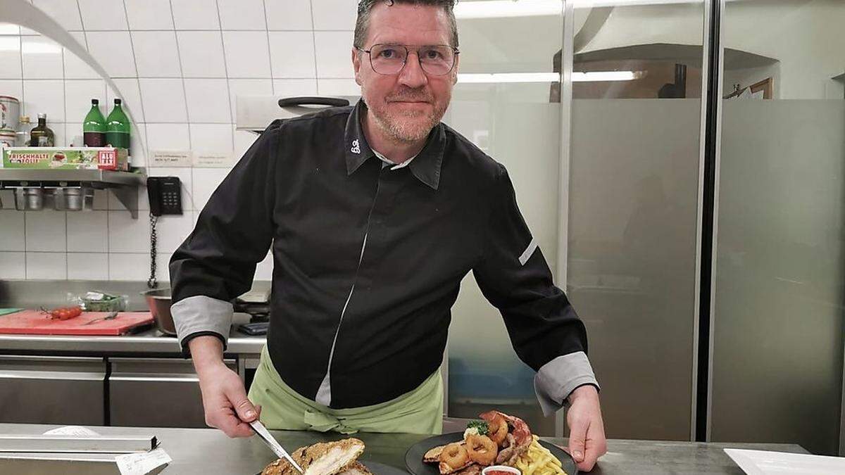 Erwin Ganeider vom Gösserbräu stand heute erstmals wieder in der Küche. Er ortet noch Zurückhaltung bei den Gästen