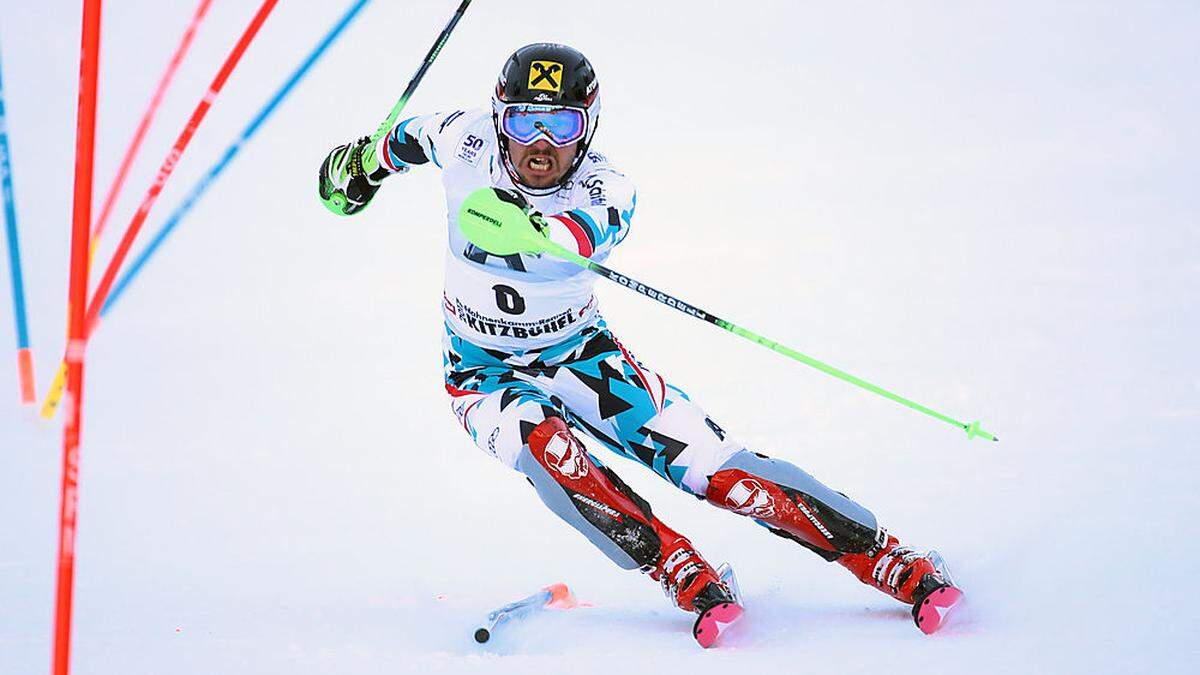 Marcel Hirscher auf der Fahrt zum Sieg