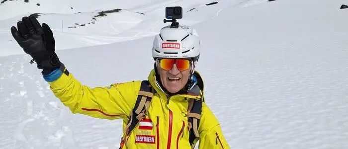 Hermann Koch nach der gelungenen Abfahrt über die Hänge des 2847 Meter hohen Villarrica