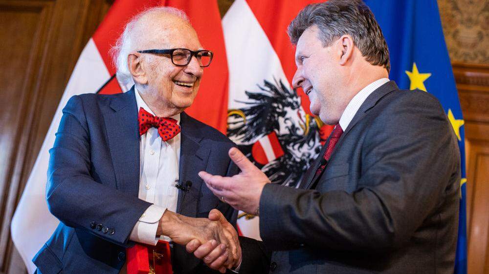 Eric Kandel mit dem Wiener Bürgermeister Ludwig