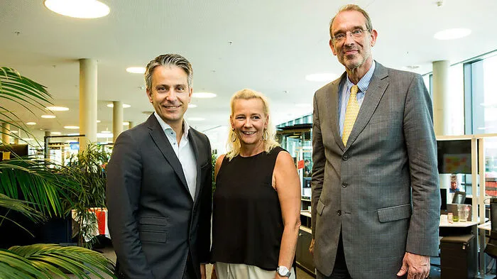 Stadtrat Kurt Hohensinner, Direktorin Sabine Sanka, Bundesminister Heinz Faßmann